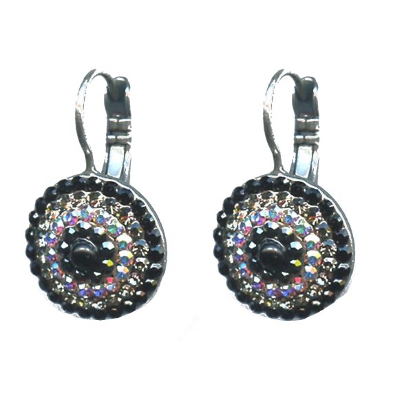 Earrings By Mariana Woman Chic Jet and Clear Swarovski Crystals