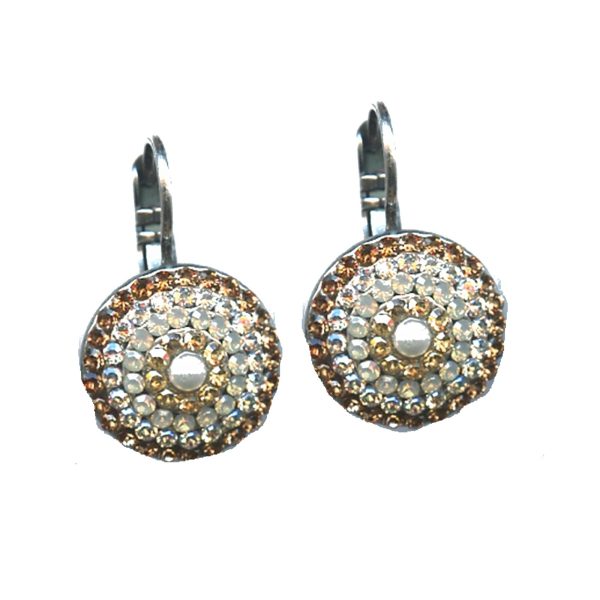 Earrings By Mariana Woman Chic Light Colorado Topaz and Clear Swarovski Crystals