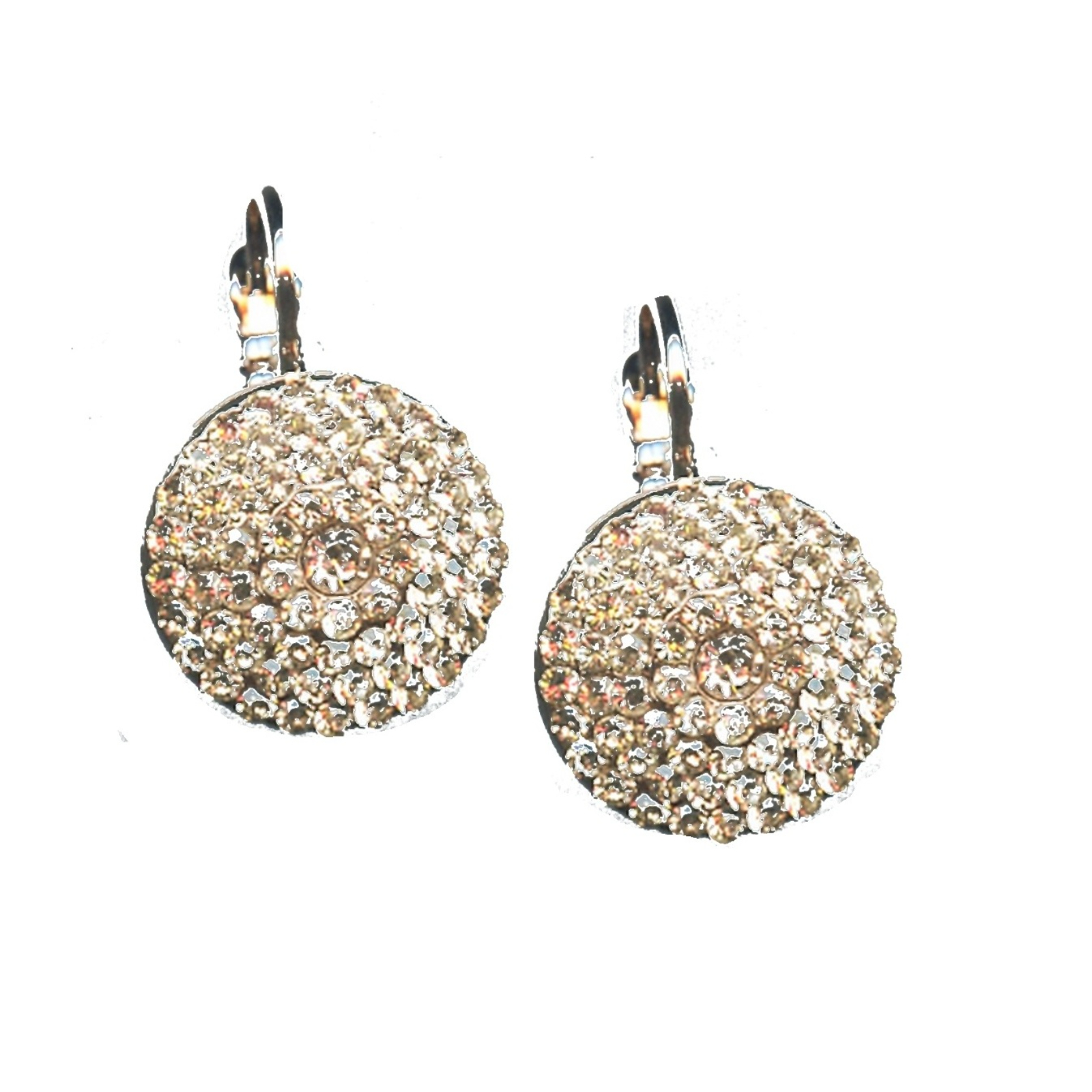 E-1193-391391-SP6 Earrings By Mariana Woman Stylish Silk(Gold Quartz) Swarovski Crystals - Image 1