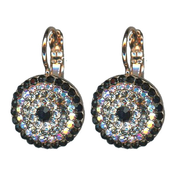 Earrings By Mariana Woman Delicate Pearl and Jet Swarovski Crystals