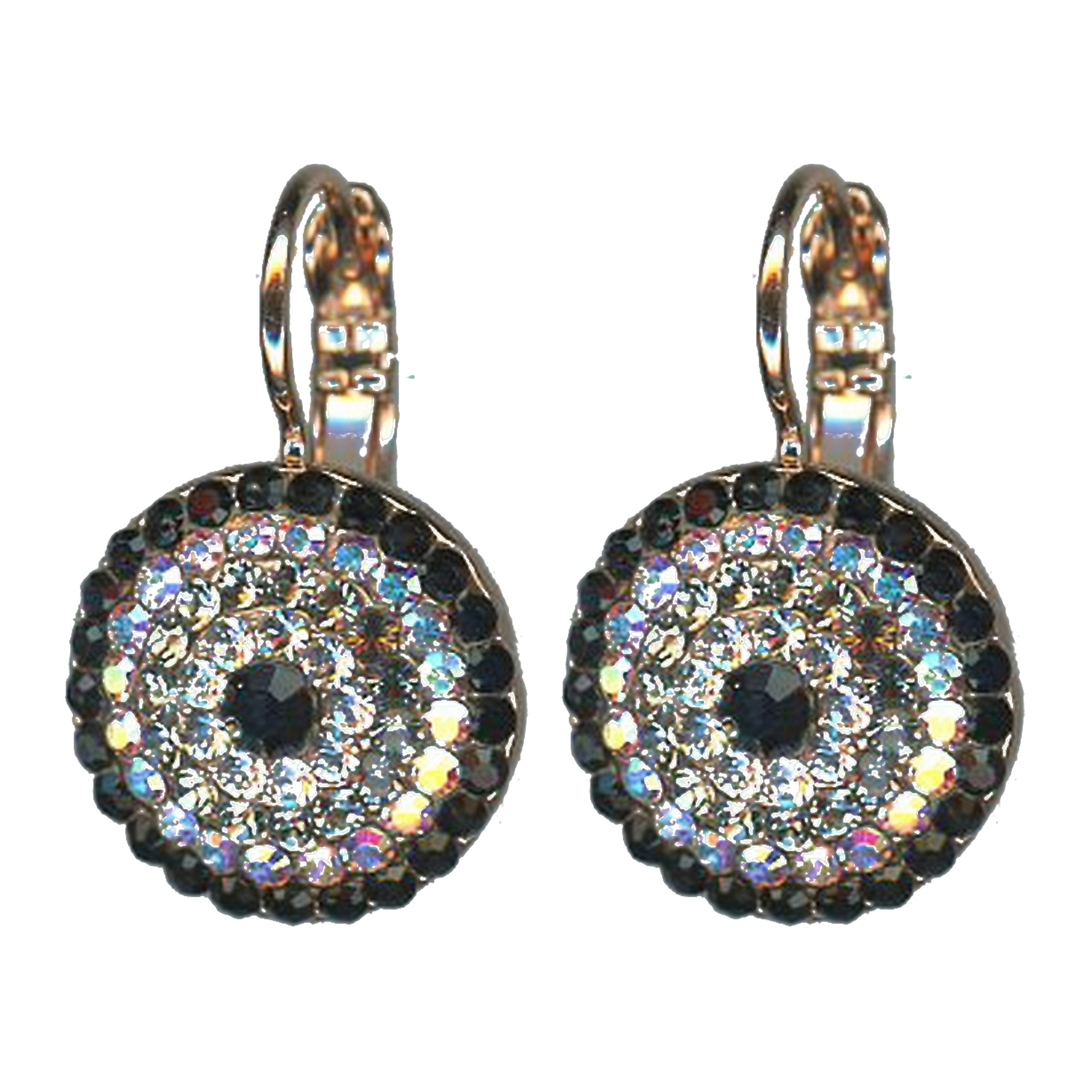 E-1193-4003-SP6 Earrings By Mariana Woman Delicate Pearl and Jet Swarovski Crystals - Image 1