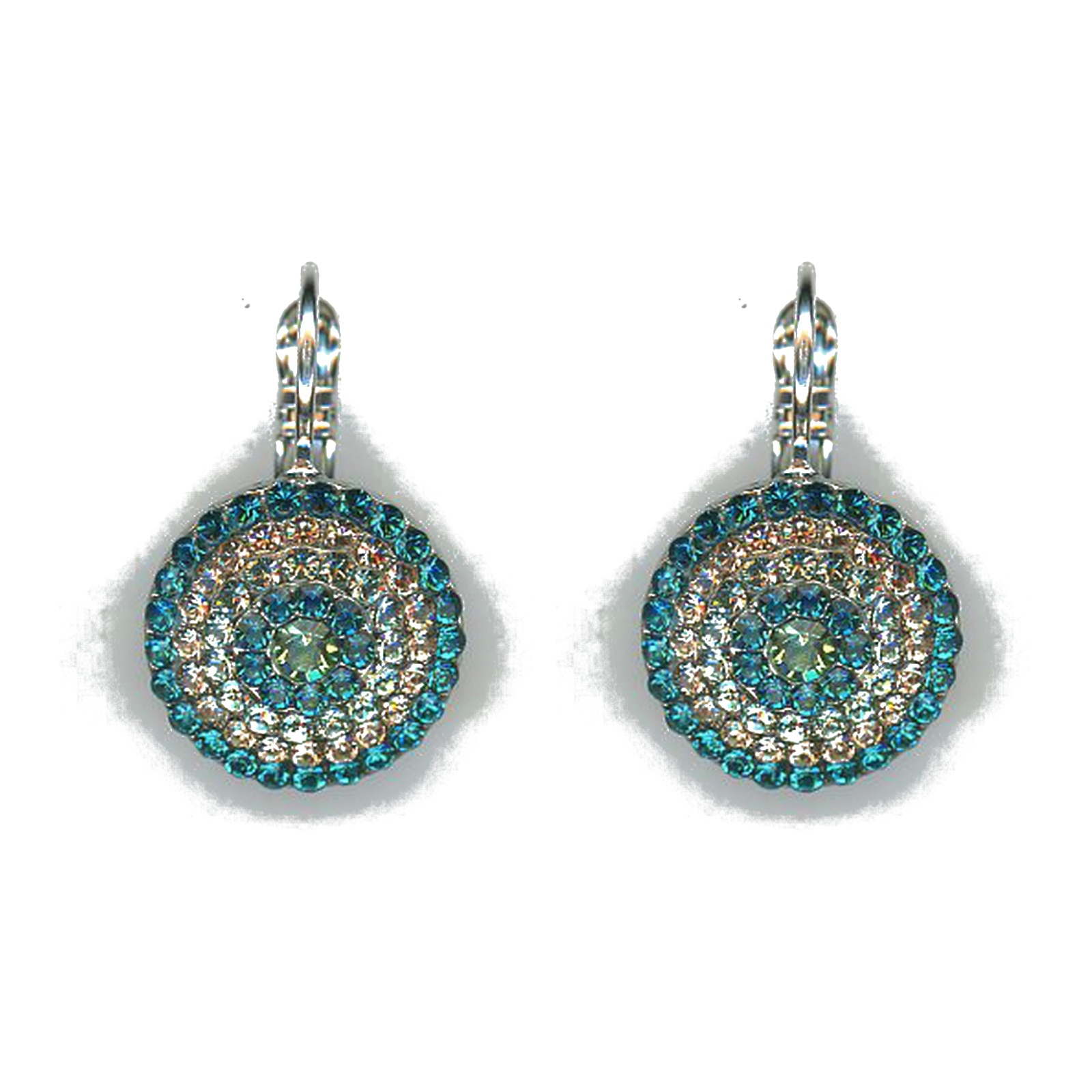 E-1193-4004-SP6 Earrings By Mariana Woman Chic Chrysolite Opal and Erinite Swarovski Crystals - Image 1