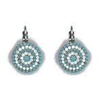 Earrings By Mariana Woman Chic Turquoise and White Shell Swarovski Crystals - Image 2