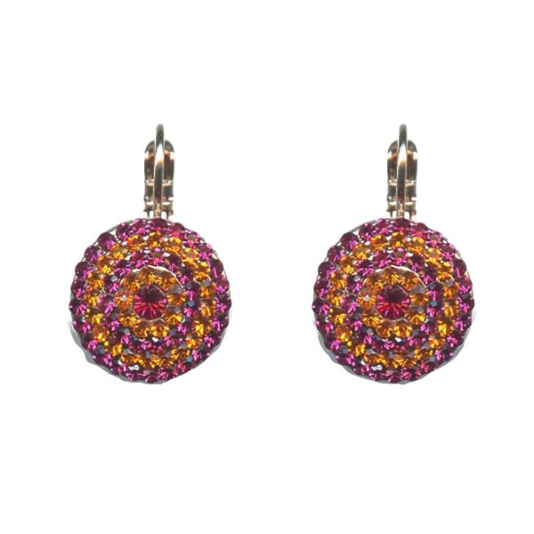 Earrings By Mariana Woman Luminous Fuchsia and Sun Swarovski Crystals