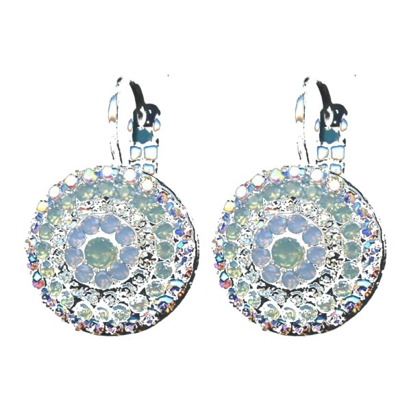 Earrings By Mariana Woman Chic Light Blue and Pacific Opaque Swarovski Crystals
