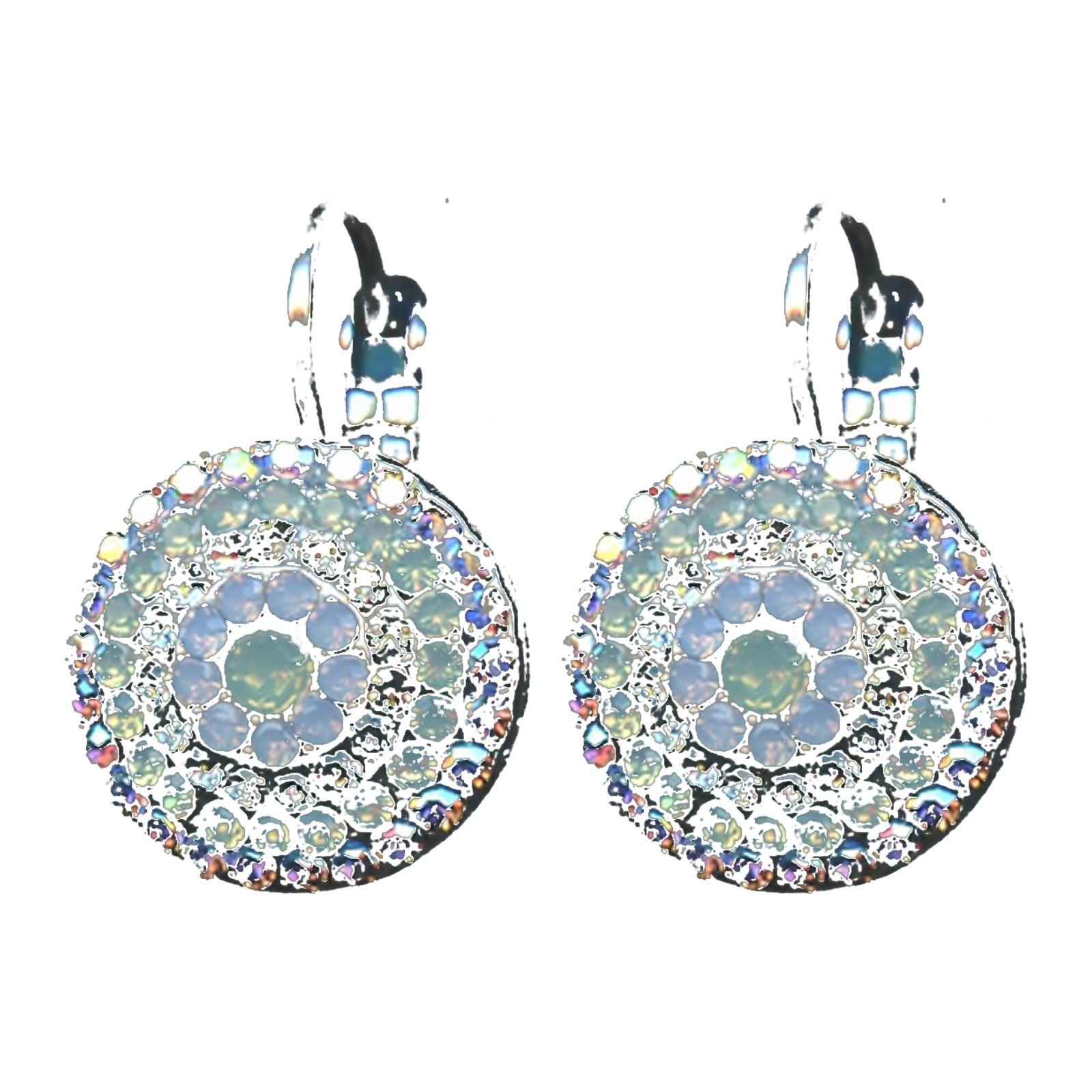 E-1193-7171-SP6 Earrings By Mariana Woman Chic Light Blue and Pacific Opaque Swarovski Crystals - Image 1