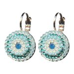 Earrings By Mariana Woman caribbean blue opal and Blue zircon Swarovski Crystals