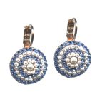 Earrings By Mariana Woman Charming Pearl Mineral and Sapphire Swarovski Crystals - Image 2