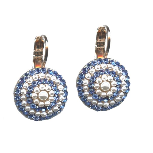 Earrings By Mariana Woman Charming Pearl Mineral and Sapphire Swarovski Crystals