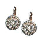Earrings By Mariana Woman Silk and Crystal Moonligh and Light Swarovski Crystals
