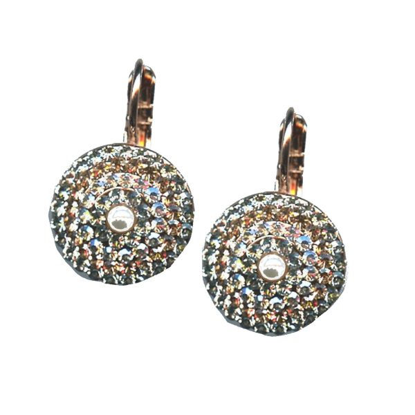 Earrings By Mariana Woman Silk and Crystal Moonligh and Light Swarovski Crystals