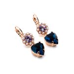 Earrings By Mariana Woman Bold Montana Blue, Violet and Pearl Swarovski Crystals - Image 3