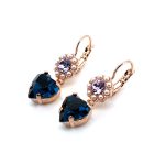 Earrings By Mariana Woman Bold Montana Blue, Violet and Pearl Swarovski Crystals