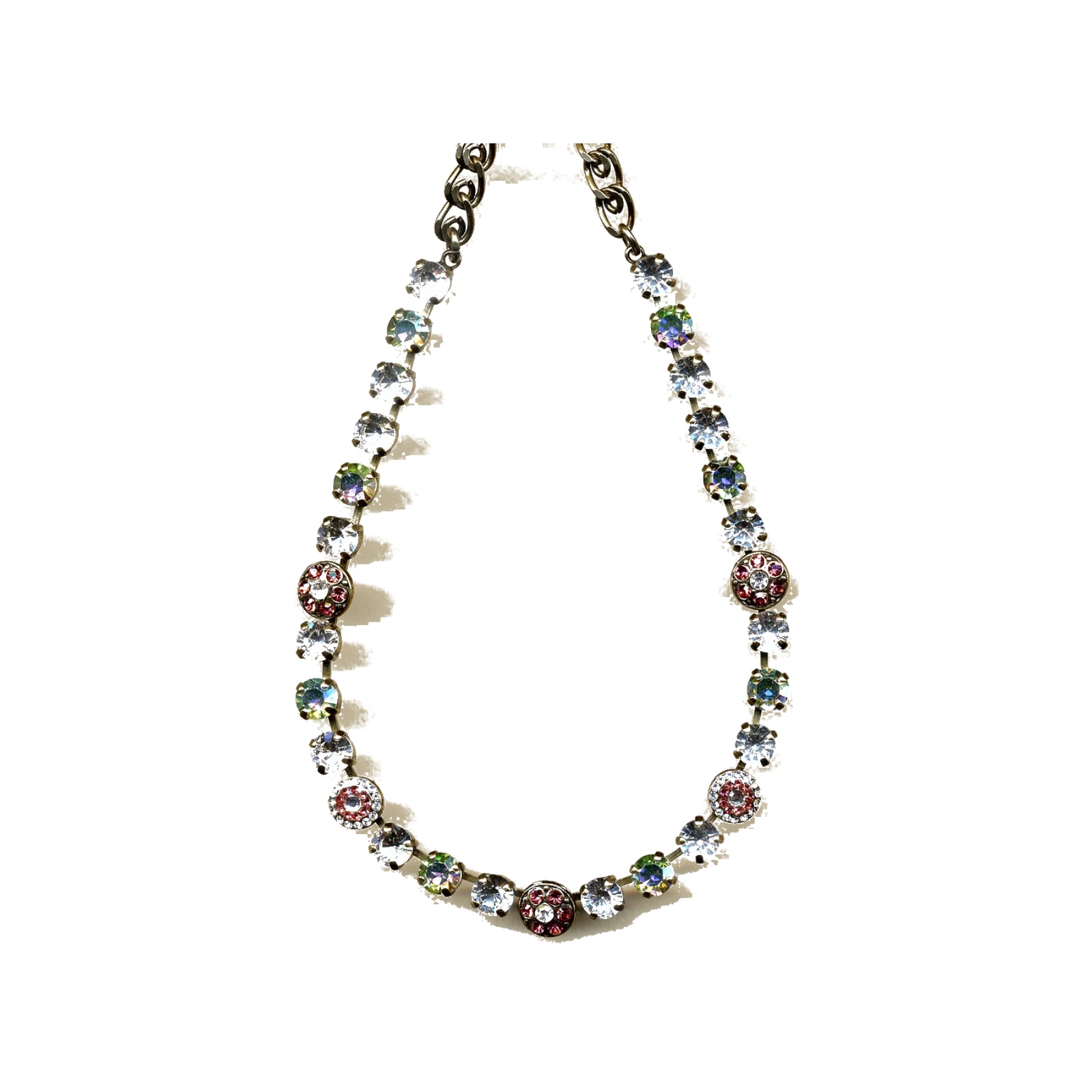 N-3044-1-001-2-YG Necklace By Mariana Woman Chic and Peridot and Rose Swarovski Crystals - Image 1