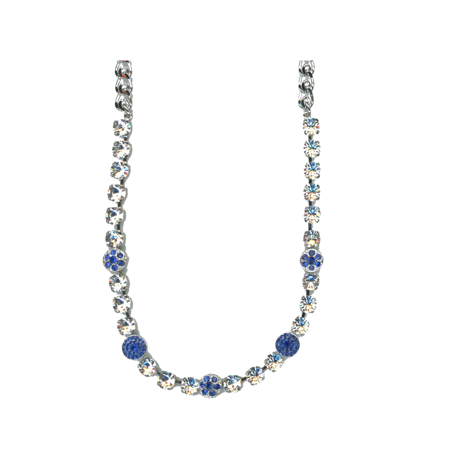 N-3044-1-001206-SP Necklace By Mariana Woman Chic Crystal Clear and Sapphire Swarovski Crystals - Image 1