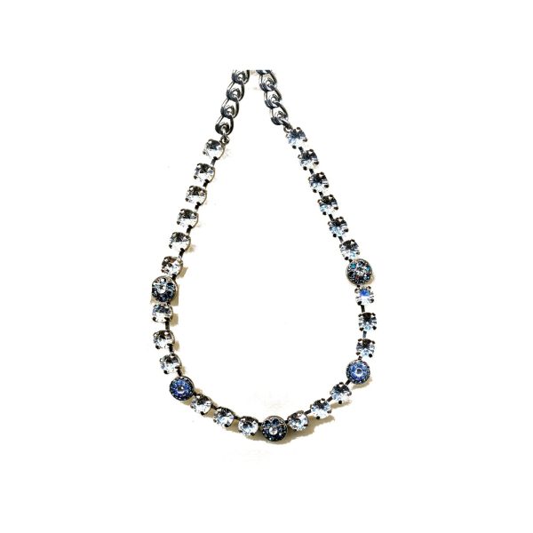 Necklace By Mariana Woman Chic Clear and Montana Blue Swarovski Crystals