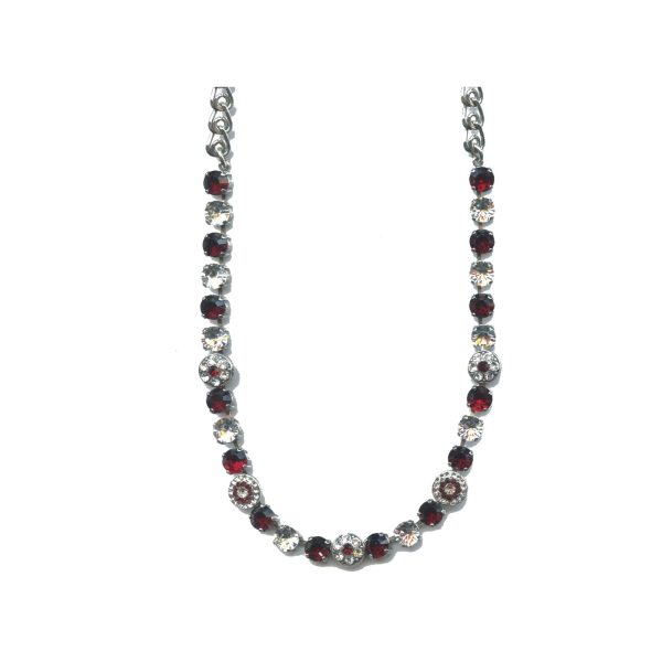 Necklace By Mariana Woman Elegant Garnet and Crystal Clear Swarovski Crystals