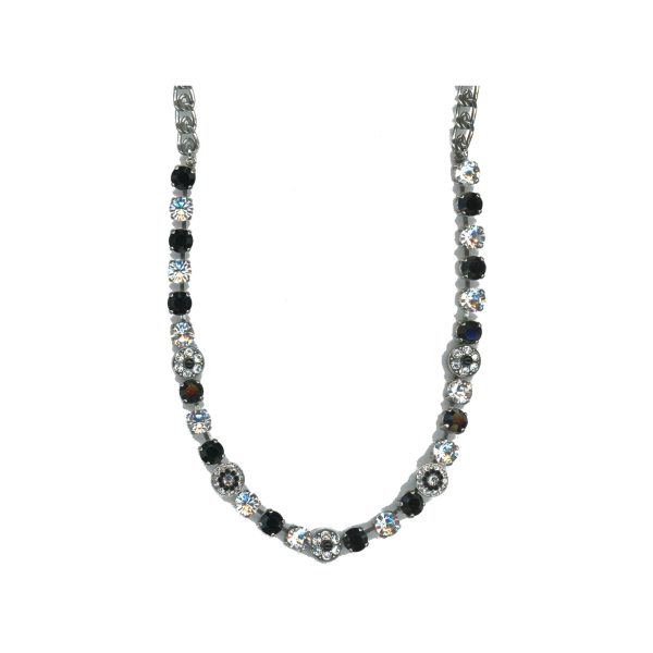 Necklace By Mariana Woman Radiant Crystal Clear and Jet Swarovski Crystals