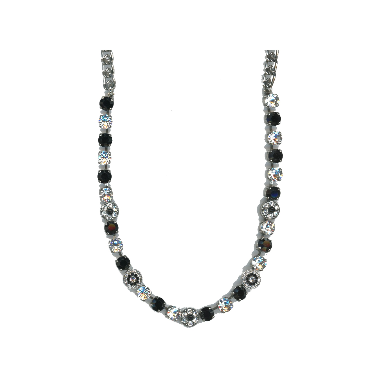 N-3044-1-001280-SP Necklace By Mariana Woman Radiant Crystal Clear and Jet Swarovski Crystals - Image 1