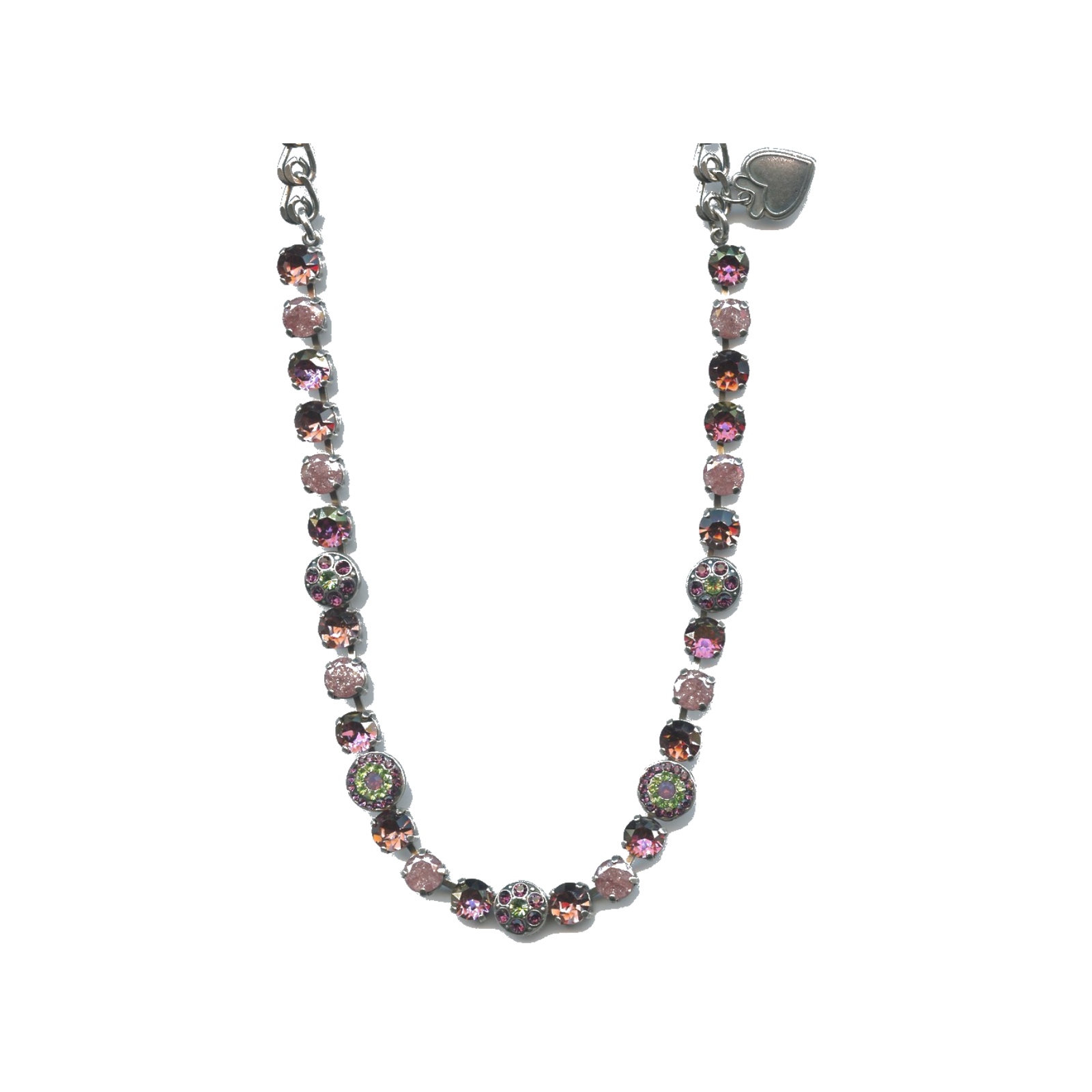 N-3044-1-031ZIR-SP Necklace By Mariana Woman Striking Moonlight and Light Brown Swarovski Crystals - Image 1