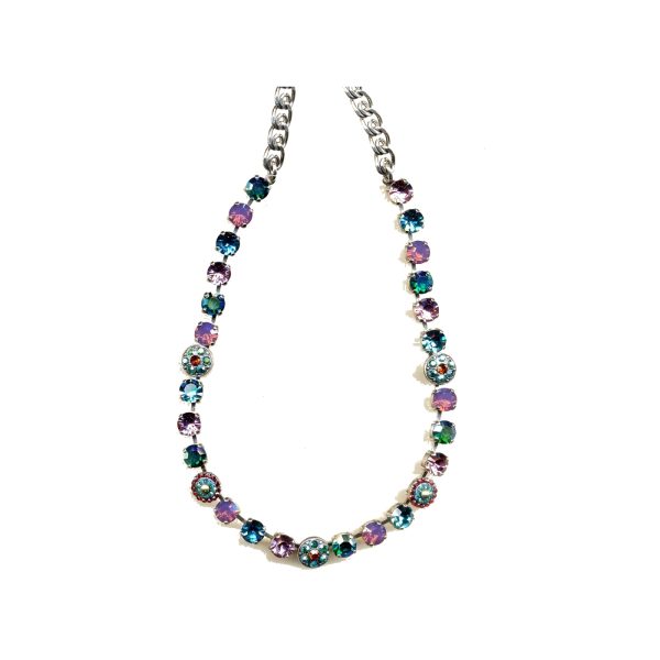 Necklace By Mariana Woman Chic Tanzanite and Fern Green Swarovski Crystals