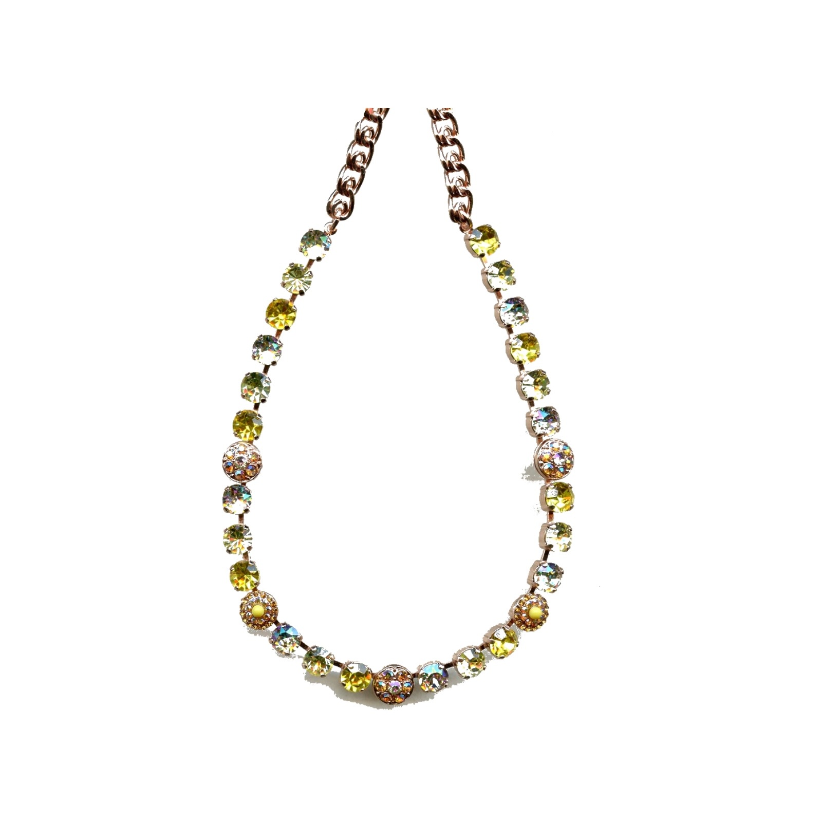 N-3044-1-1004-SP Necklace By Mariana Woman Jonquil and Light Topaz and Orange Swarovski Crystals - Image 1