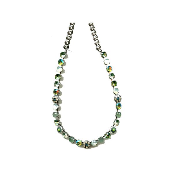 Necklace By Mariana Woman Striking Peridot and Capri Blue Swarovski Crystals