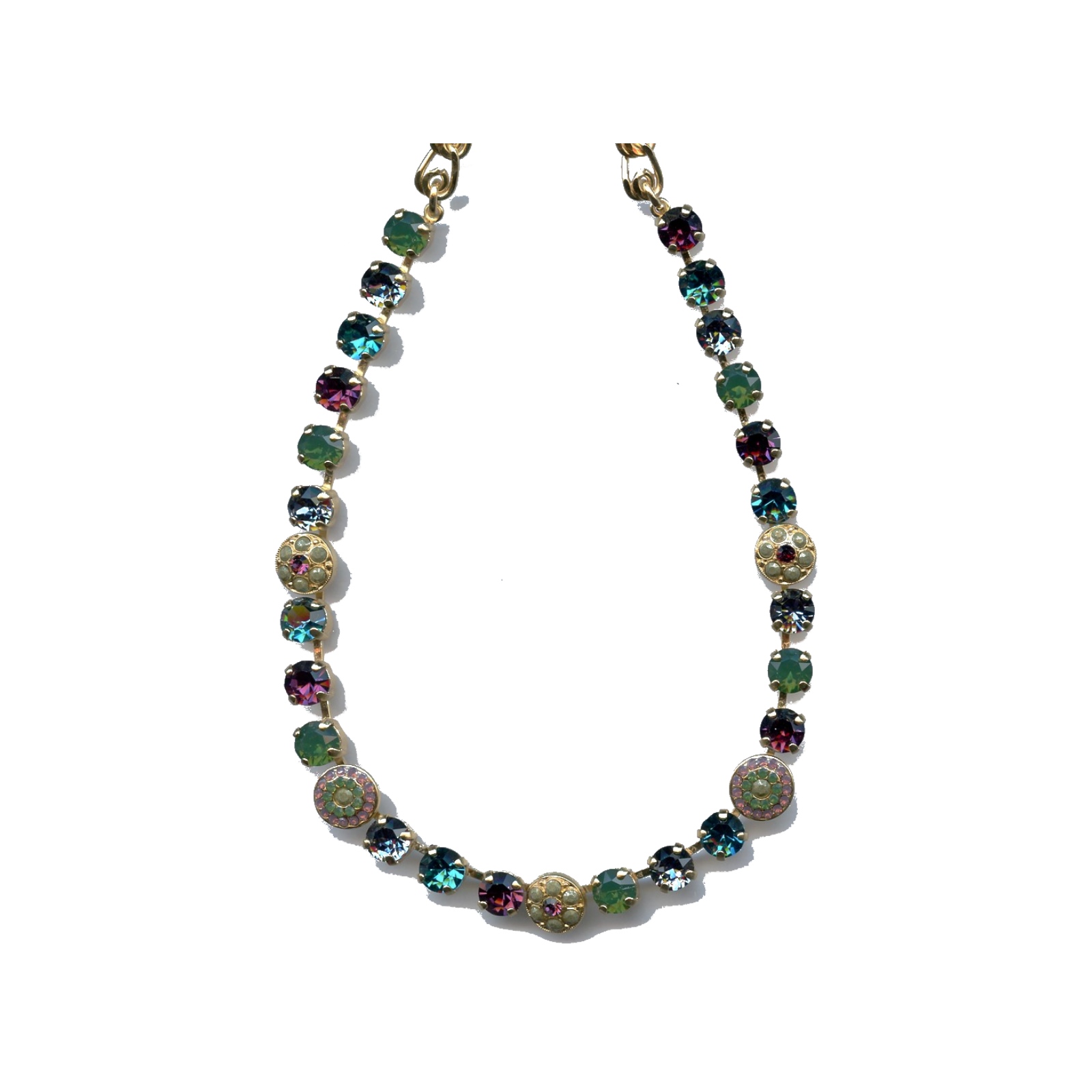 N-3044-1-1019-SP Necklace By Mariana Woman Eye-Catching Topaz and Champagne Swarovski Crystals - Image 1
