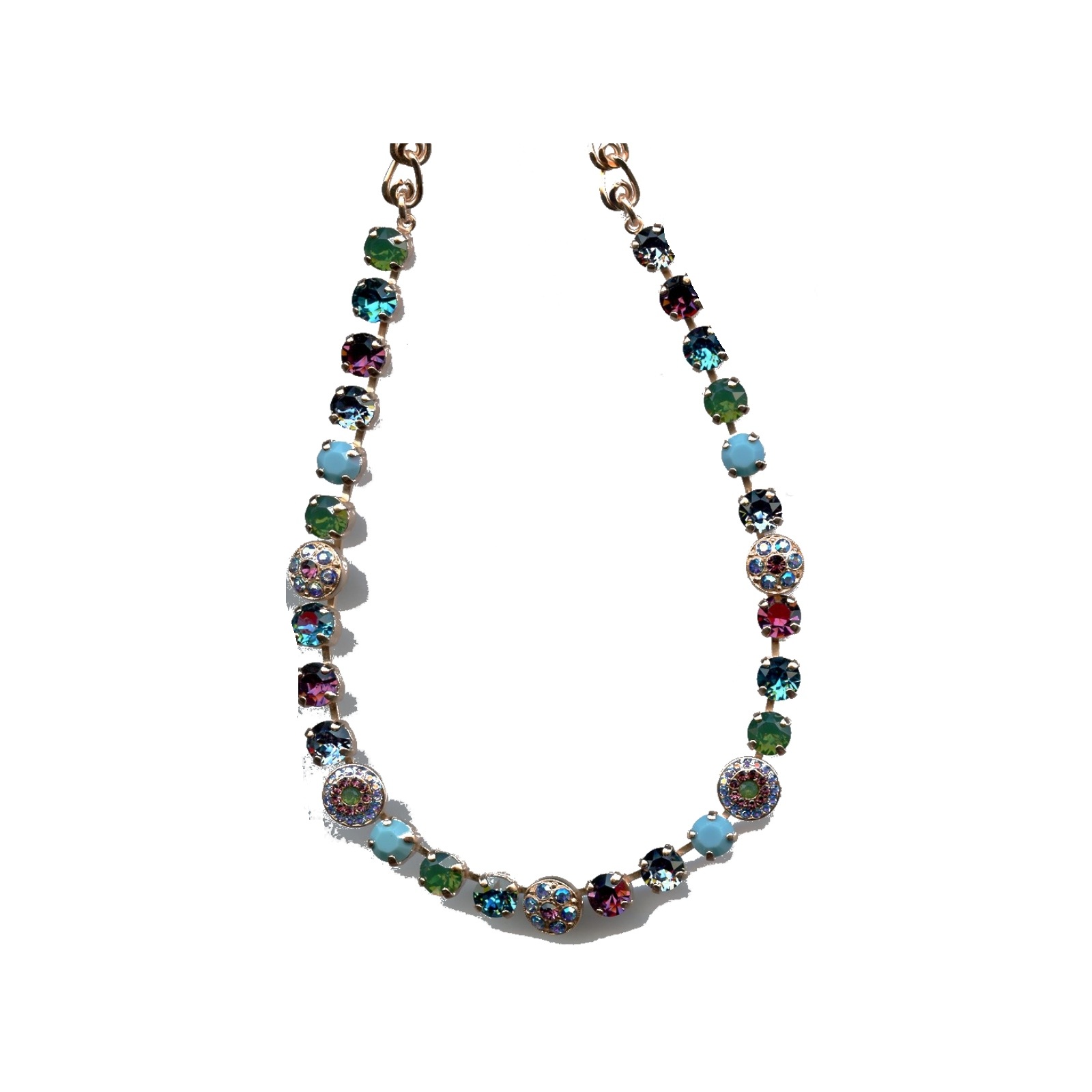 N-3044-1-1025-SP Necklace By Mariana Woman Refined Turq and Blue Zircon Swarovski Crystals - Image 1