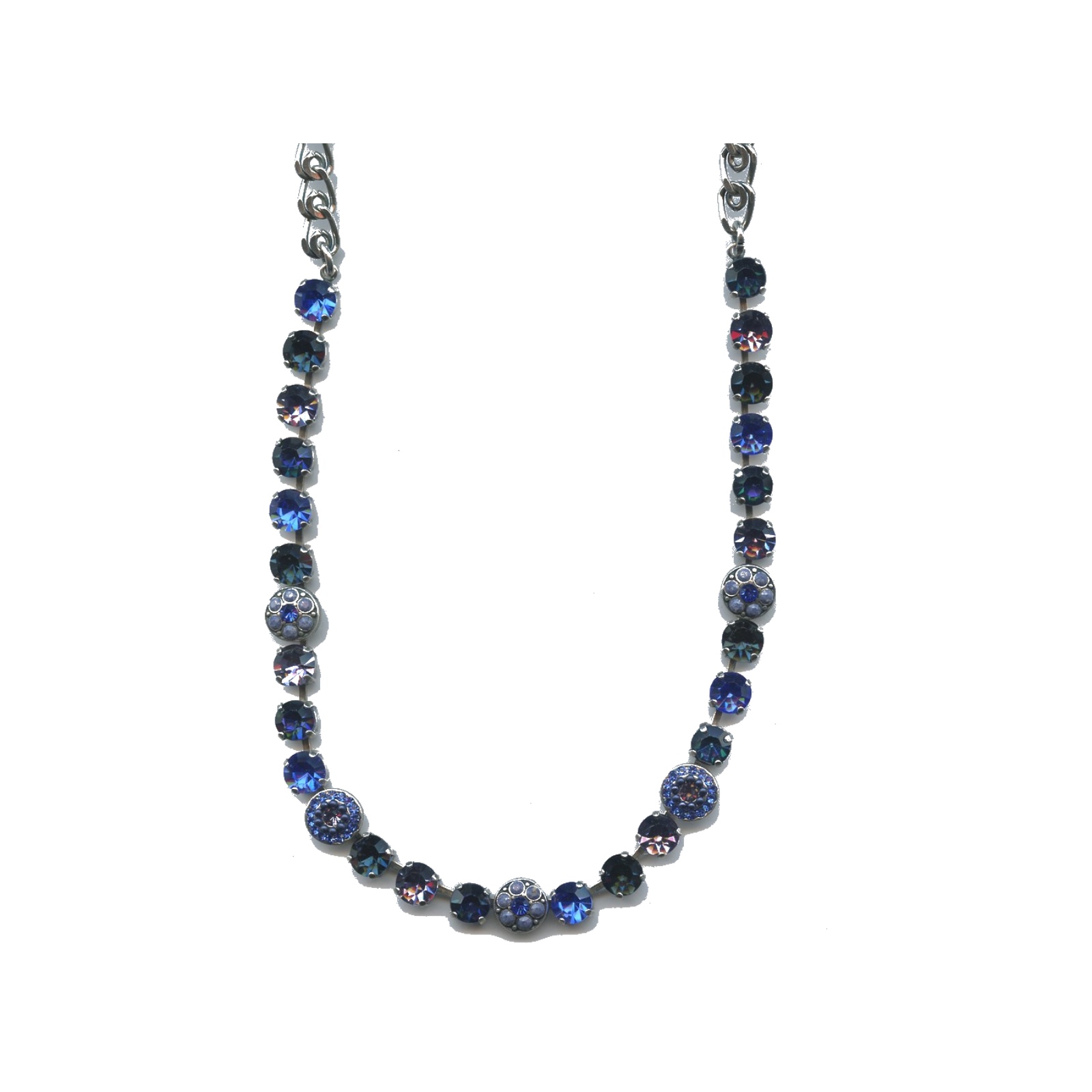 N-3044-1-1026-SP Necklace By Mariana Woman Vibrant Agate Mineral and Sapphire Swarovski Crystals - Image 1