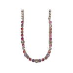 Necklace By Mariana Woman Sophisticated Purple Opal and Turq Swarovski Crystals