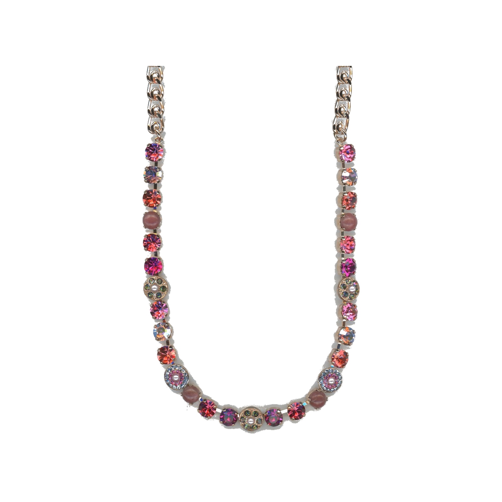 N-3044-1-1027-SP Necklace By Mariana Woman Sophisticated Purple Opal and Turq Swarovski Crystals - Image 1