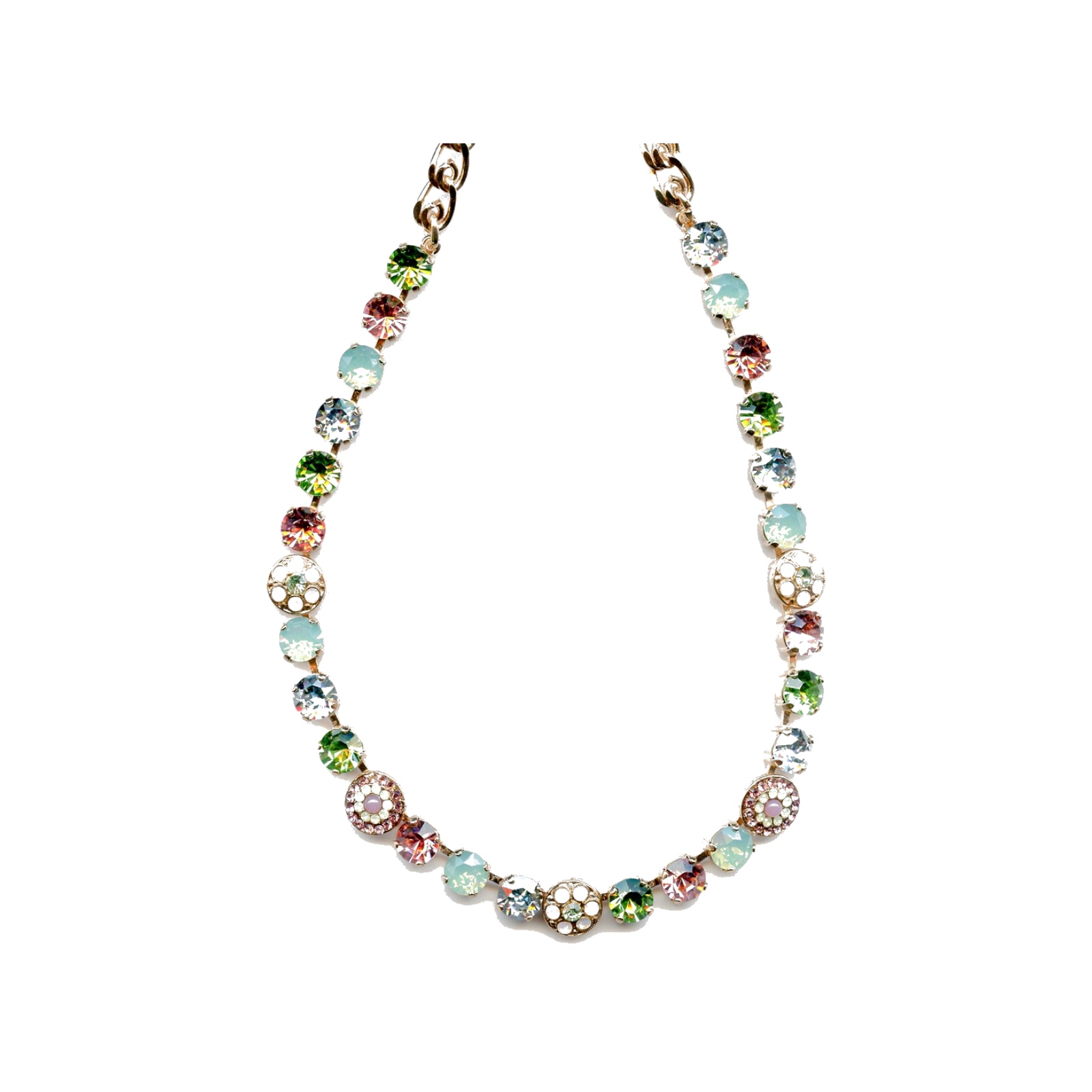 N-3044-1-1028-SP Necklace By Mariana Woman Chic Chrysolite Opal and Chrysolite Swarovski Crystals - Image 1