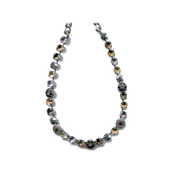 Necklace By Mariana Woman Elegant Jet and Pink Swarovski Crystals