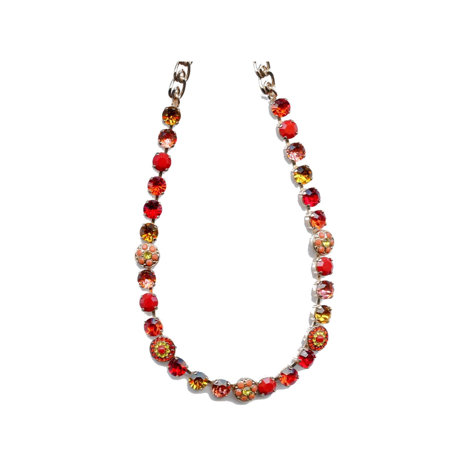 N-3044-1-1031-SP Necklace By Mariana Woman Luminous Sun and Light Siam Swarovski Crystals - Image 1