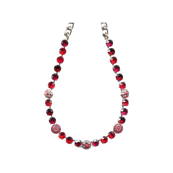 Necklace By Mariana Woman Stylish Red and Siam and Fuchsia Swarovski Crystals