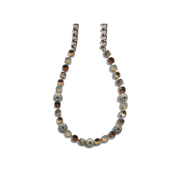 Necklace By Mariana Woman Pacific Opal and Chocolate Brown Swarovski Crystals