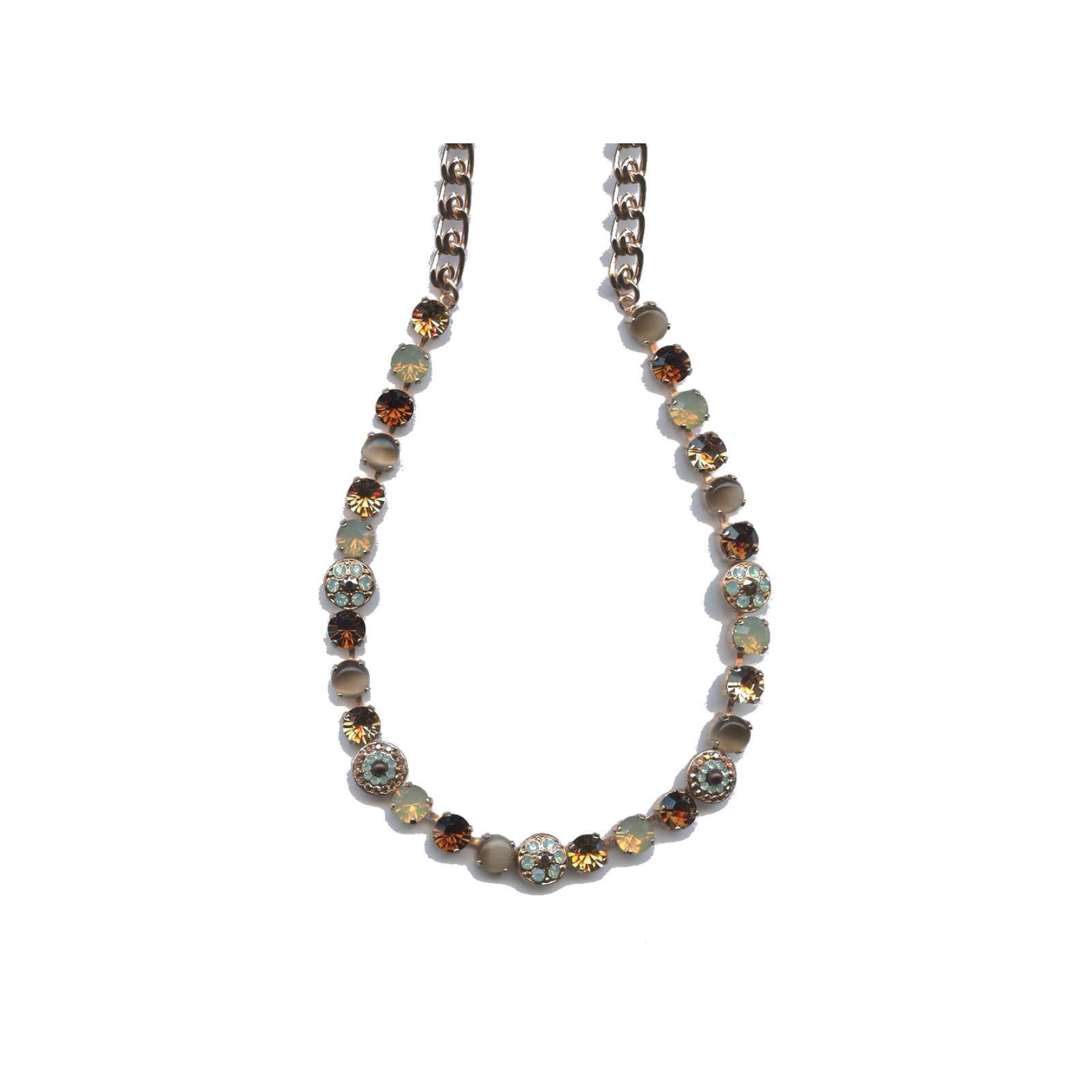 N-3044-1-1040-SP Necklace By Mariana Woman Pacific Opal and Chocolate Brown Swarovski Crystals - Image 1