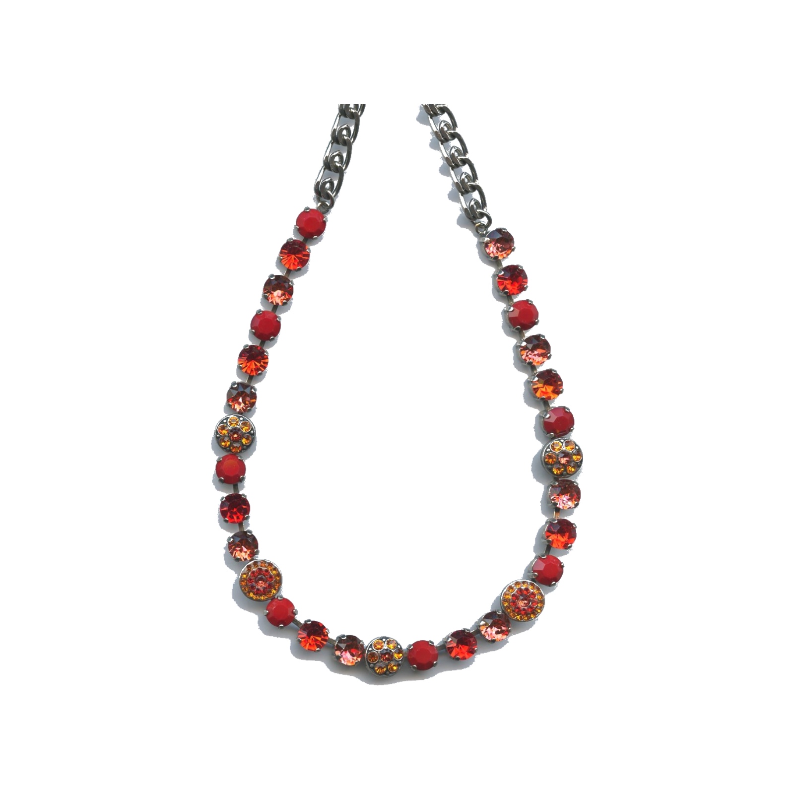 N-3044-1-1047-SP Necklace By Mariana Woman Luminous Hyacinth and Orange Swarovski Crystals - Image 1