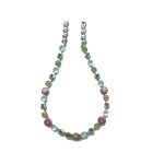 Necklace By Mariana Woman Chic Apple Green and Padparascha Swarovski Crystals