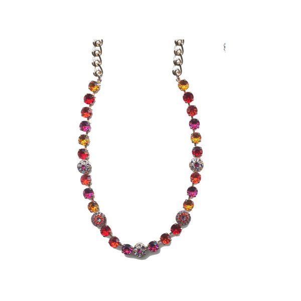 Necklace By Mariana Woman Distinctive Red and Orange Swarovski Crystals