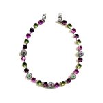 Necklace By Mariana Woman Vibrant Amethyst and Emerald Swarovski Crystals - Image 2