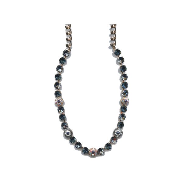 Necklace By Mariana Woman Chic White Opal and Montana Blue Swarovski Crystals