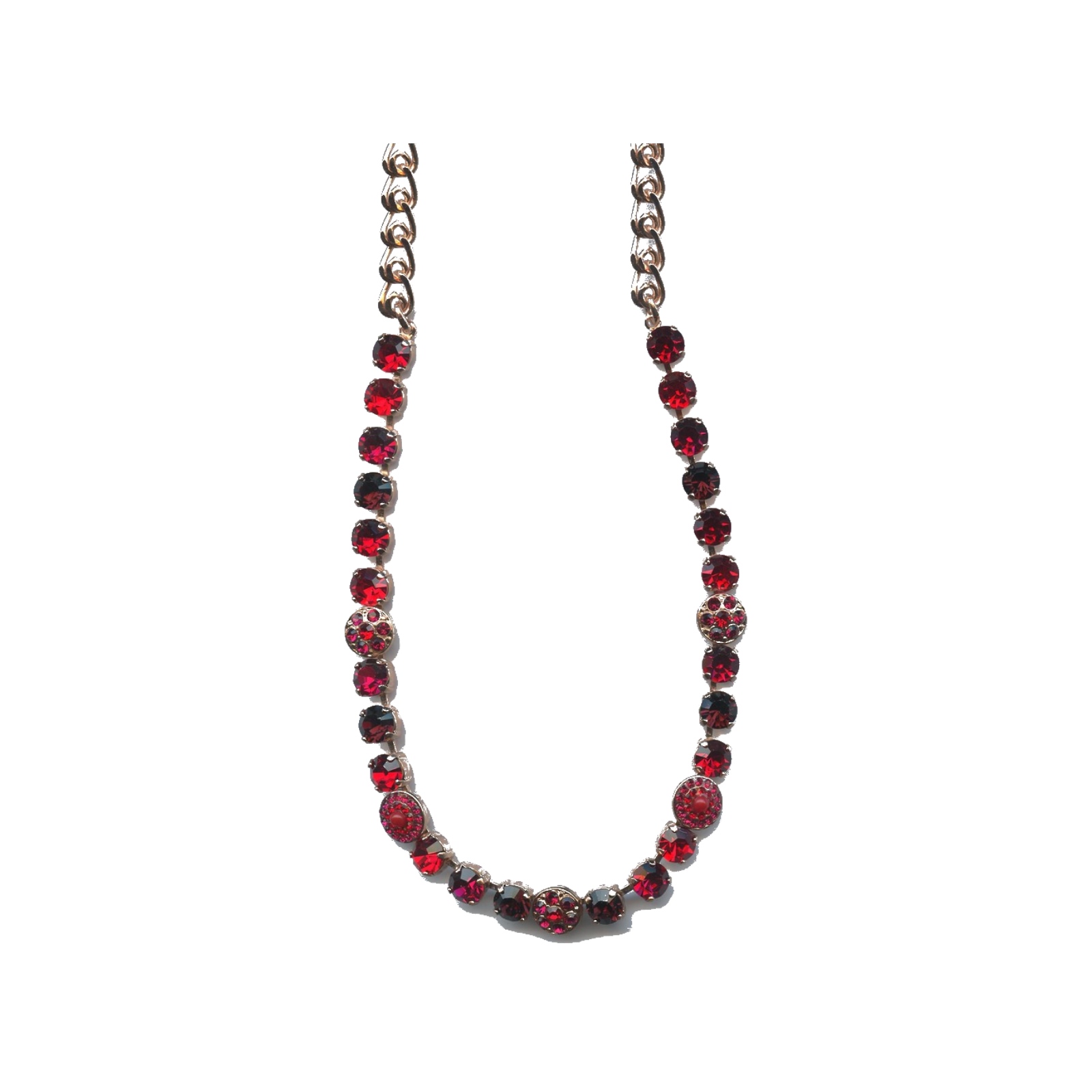 N-3044-1-1070-SP Necklace By Mariana Woman Stylish Siam and Ruby and Burgundy Swarovski Crystals - Image 1