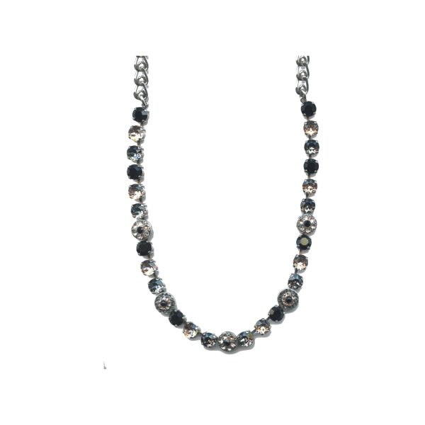 Necklace By Mariana Woman Jet Black and Clear and Black Swarovski Crystals