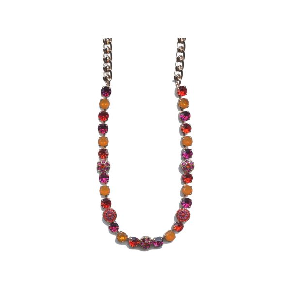 Necklace By Mariana Woman Refined Purple and Orange and Pink Swarovski Crystals