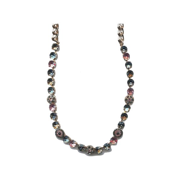 Necklace By Mariana Woman Snowflake Mineral and Light Rose Swarovski Crystals