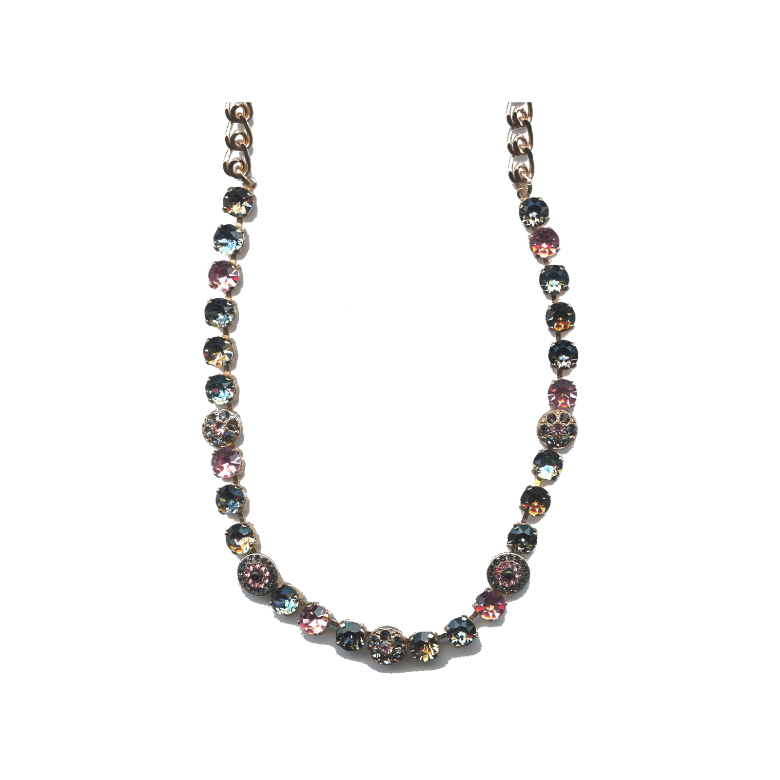 N-3044-1-1083-SP Necklace By Mariana Woman Snowflake Mineral and Light Rose Swarovski Crystals - Image 1