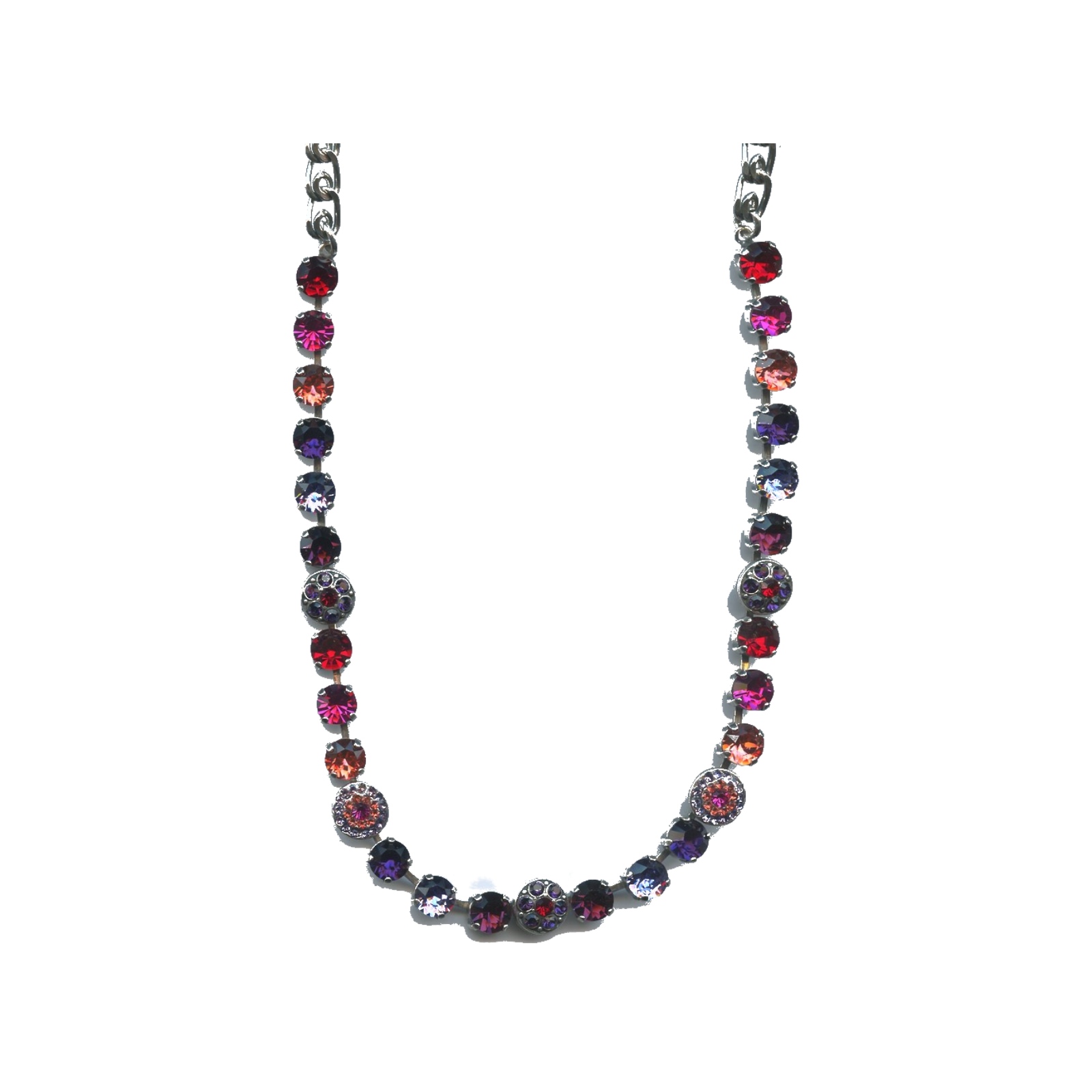 N-3044-1-1091-SP Necklace By Mariana Woman Dazzling Cyclamen Opal and Ruby Swarovski Crystals - Image 1