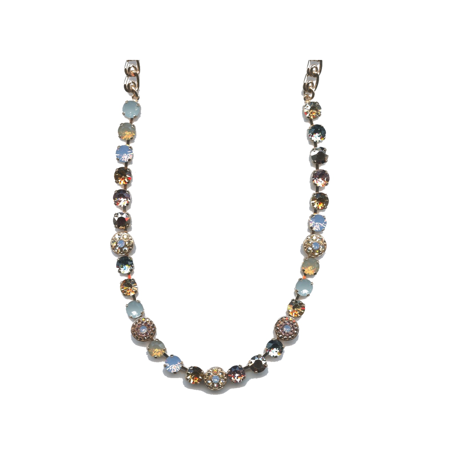 N-3044-1-1092-SP Necklace By Mariana Woman Lovely Blues and Sand Iridescent Swarovski Crystals - Image 1